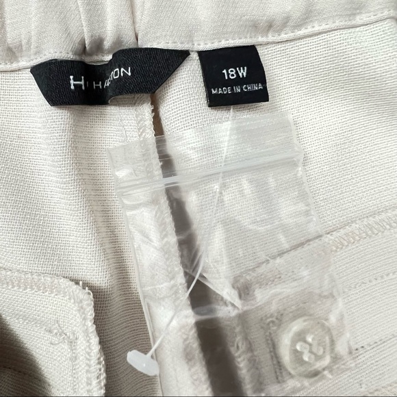 NWOT H by Halston Stitch Pleat Seamed Wide Leg Cropped Trousers - Picture 12 of 12